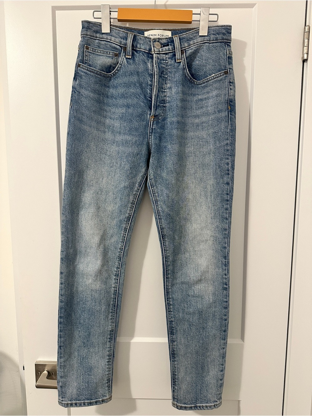 Denim Forum Aritzia The Yoko High Rise Slim Blue Jeans Size 28 Waist